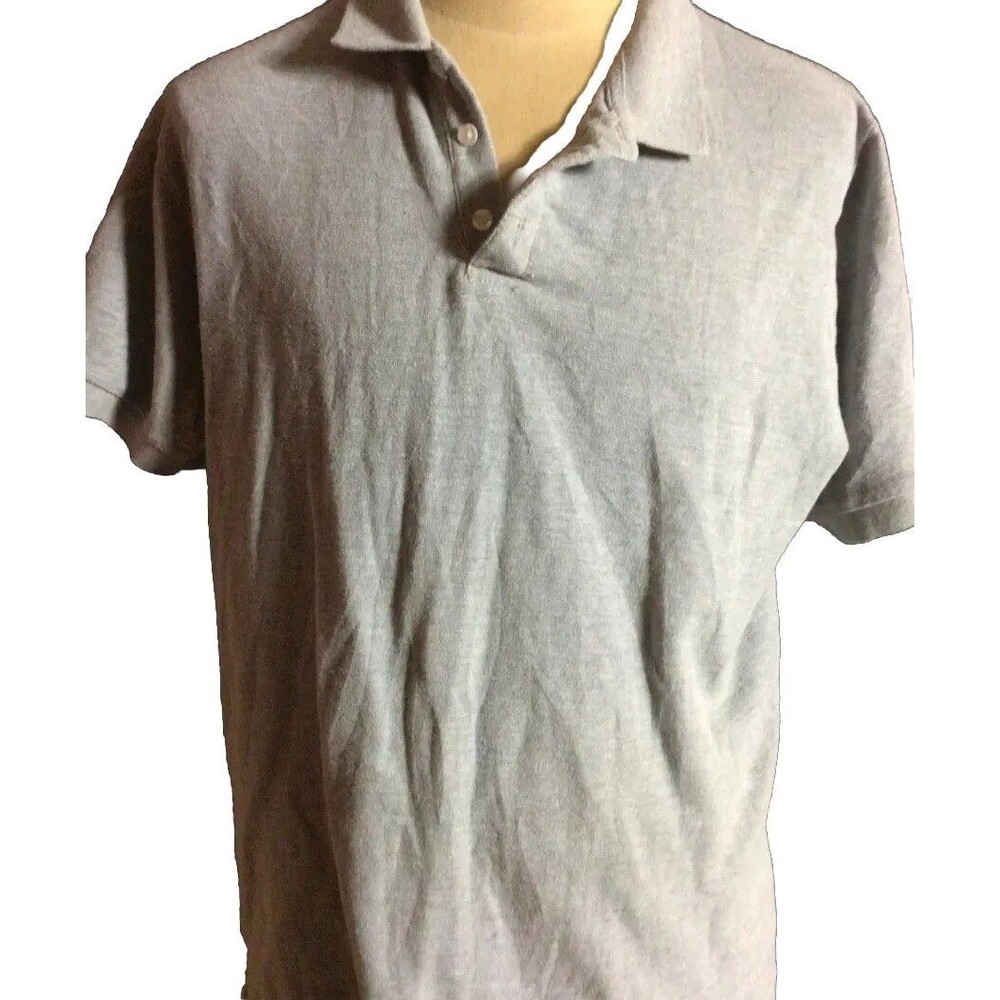 Men's  Size XL Gray Sahara Club Short Sleeve Polo T-Shirt 100% Cotton Knit